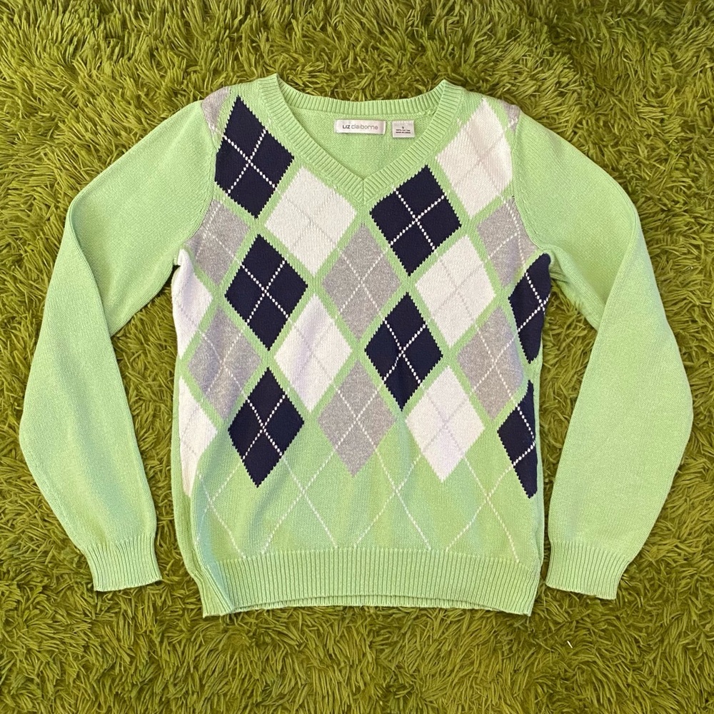 Green Argyle Sweater